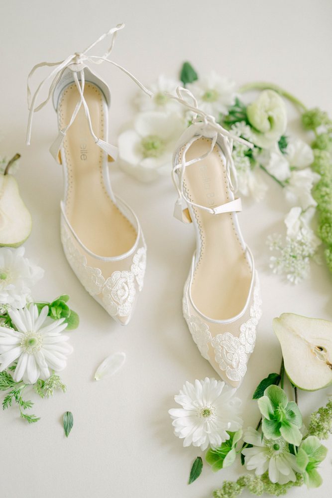 lace_bridal_shoes_NJ_bridal_hair_stella_fatale Lace bridal shoes tie heels